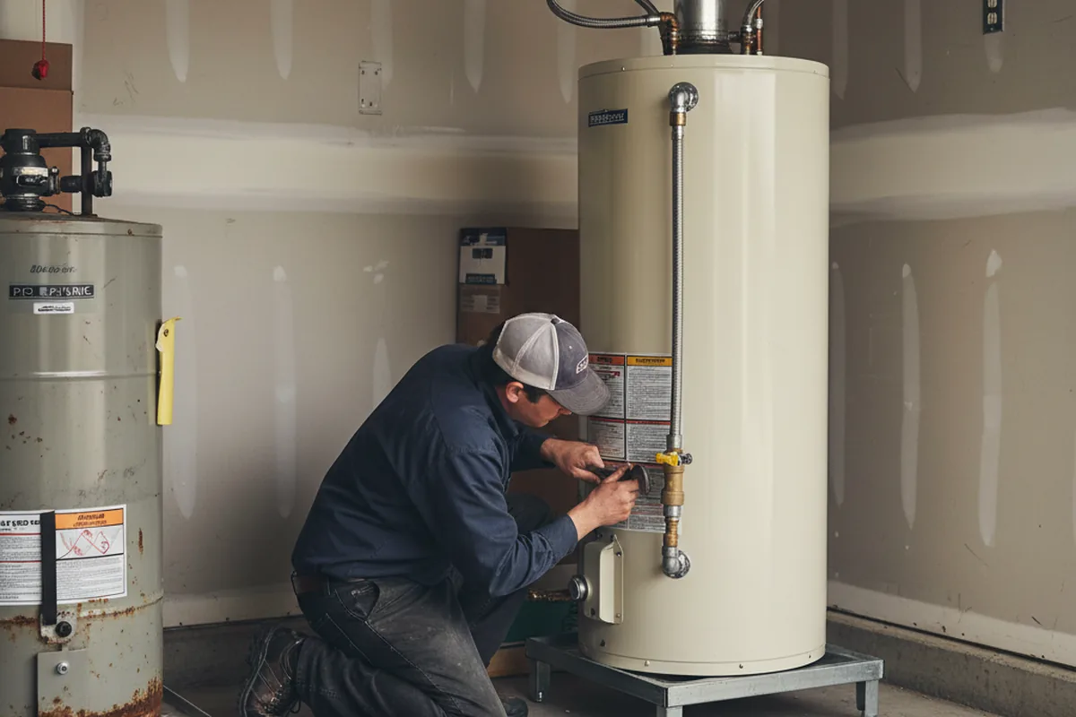 Water heater and shutoff valve replacement in Awendaw